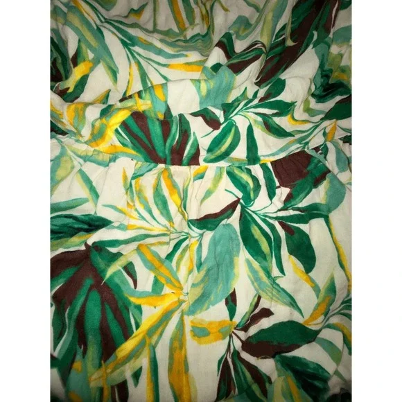 Torrid Womens Plus Size 2 Tropical Palm Leaf Smocked Strapless Midi Dress - Picture 9 of 11